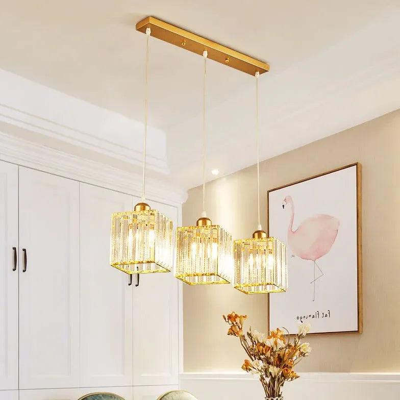 Transparent Cylindrical Glass Pendant Light - Clowas