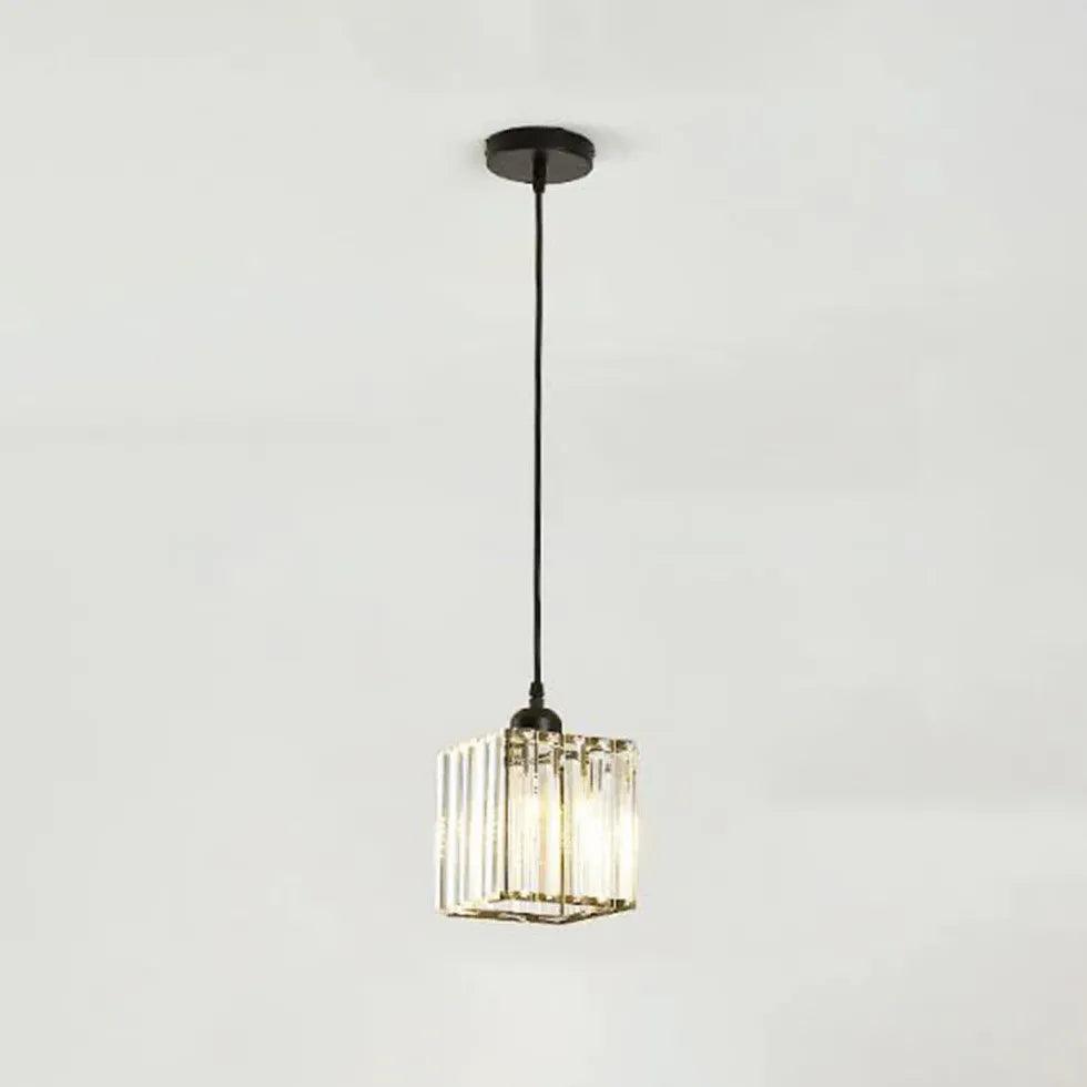 Transparent Cylindrical Glass Pendant Light - Clowas