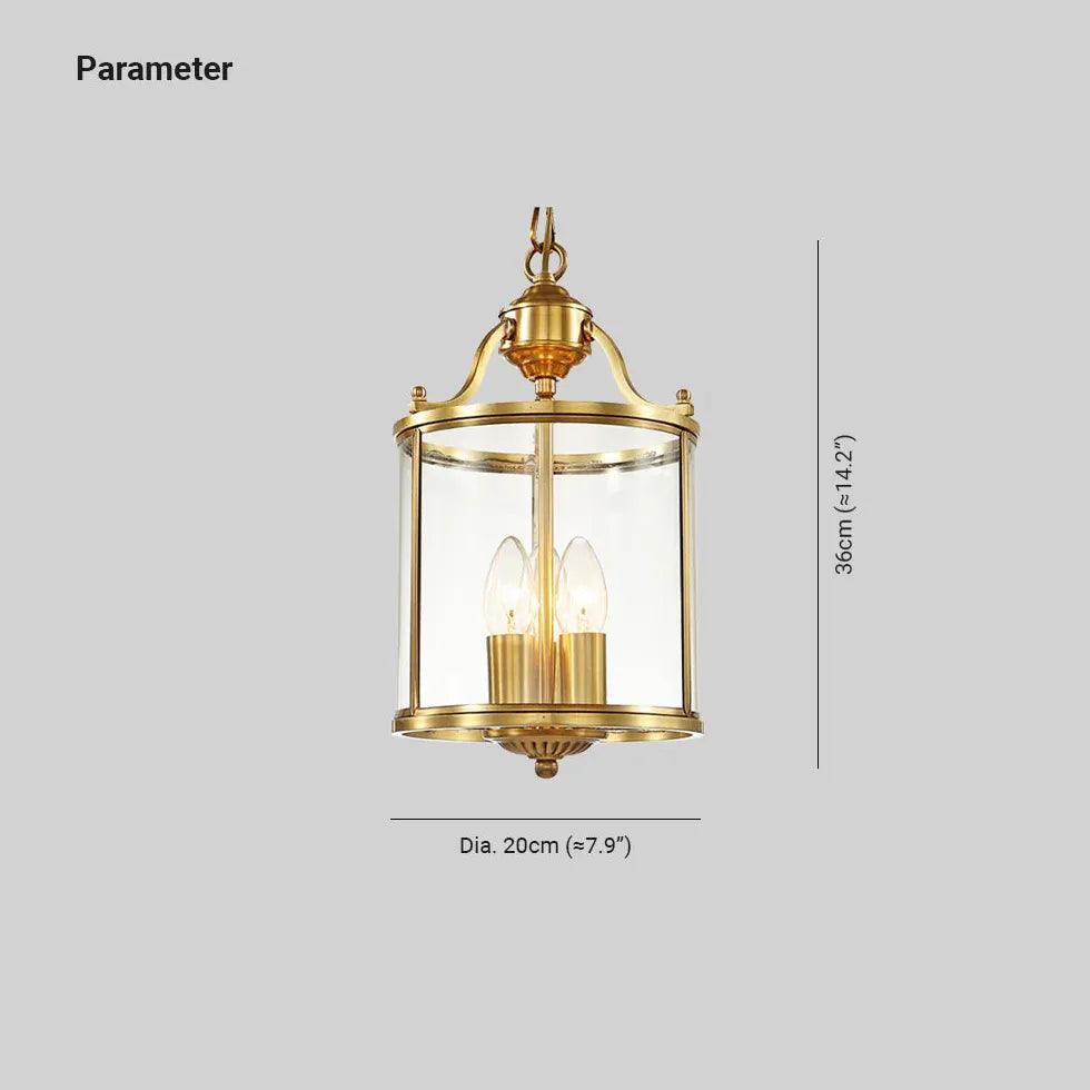 Transparent Lantern Vintage Gold Pendant Light - Clowas