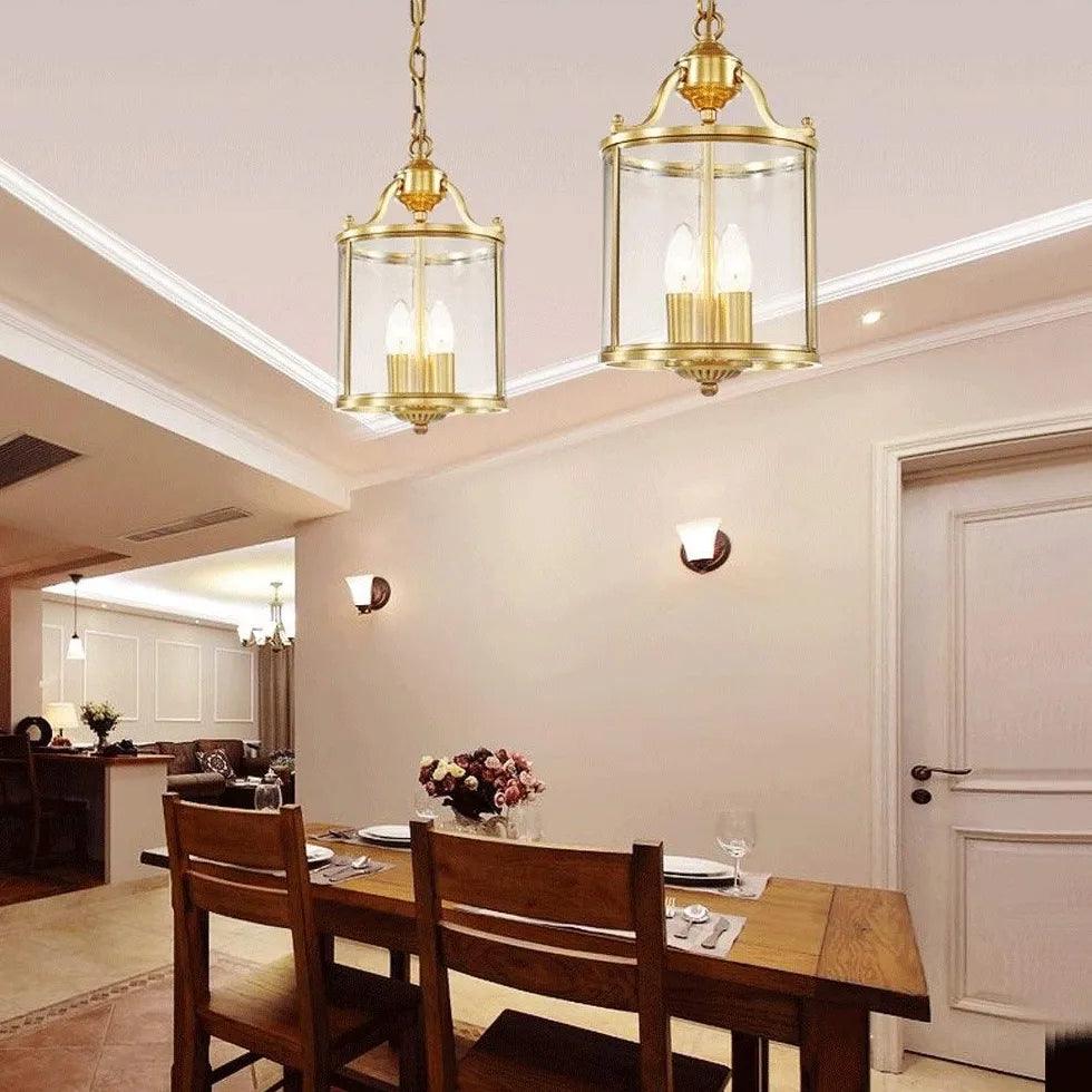 Transparent Lantern Vintage Gold Pendant Light - Clowas