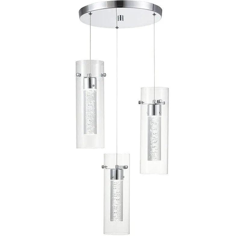Transparent Long Cylinder Glass Pendant Light - Clowas
