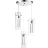 Transparent Long Cylinder Glass Pendant Light - Clowas
