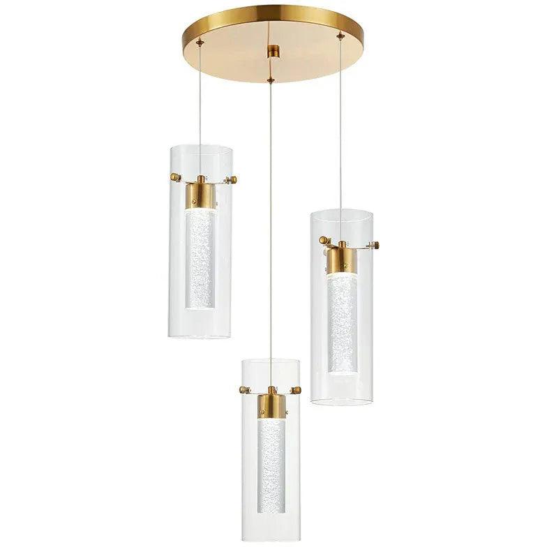 Transparent Long Cylinder Glass Pendant Light - Clowas