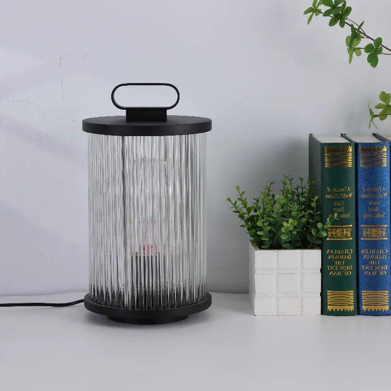 Transparent Vertical Striped Outdoor Floor Lamp - Clowas