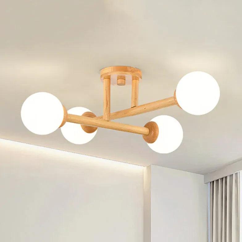 Triangle Interlacing Bedroom Wooden Flush Ceiling Lights - Clowas