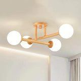 Triangle Interlacing Bedroom Wooden Flush Ceiling Lights - Clowas
