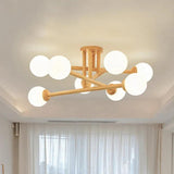 Triangle Interlacing Bedroom Wooden Flush Ceiling Lights - Clowas