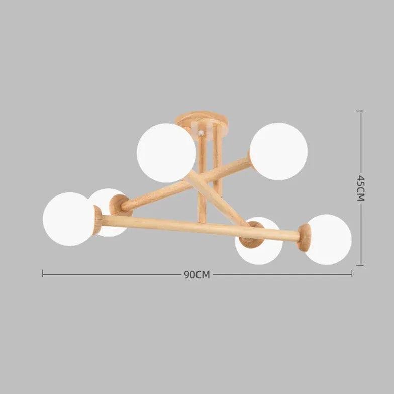 Triangle Interlacing Bedroom Wooden Flush Ceiling Lights - Clowas