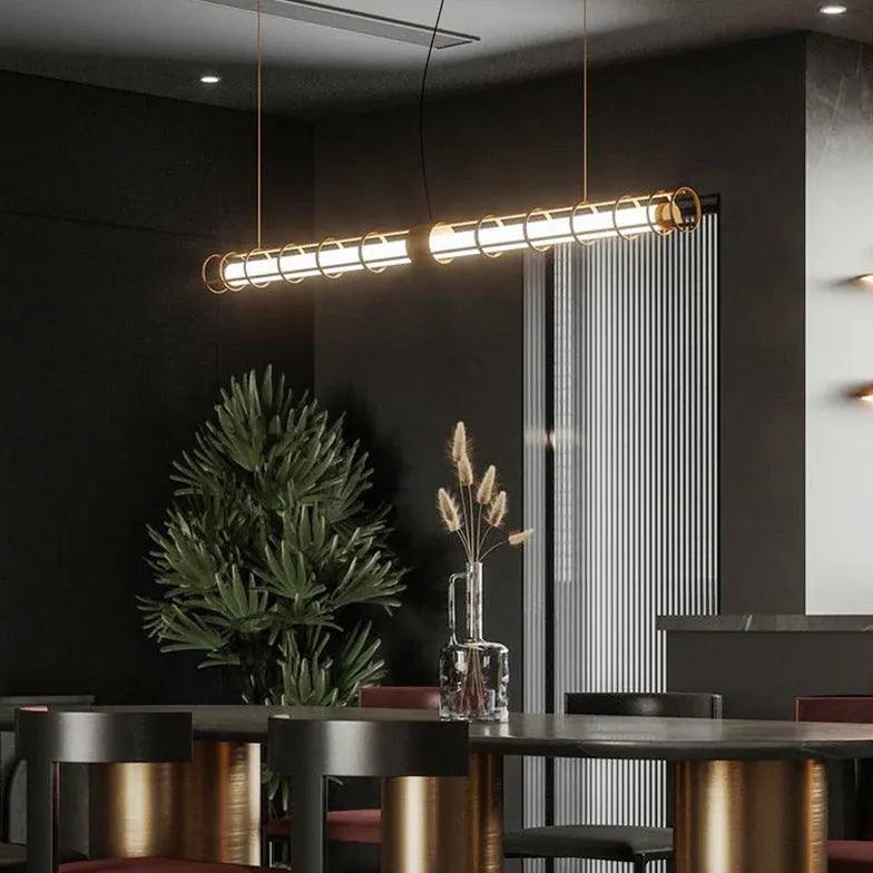 Tubular Gold Industrial LED Pendant Light - Clowas