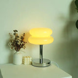 Two-Layer Round Table Lamp with Metal Base - Clowas