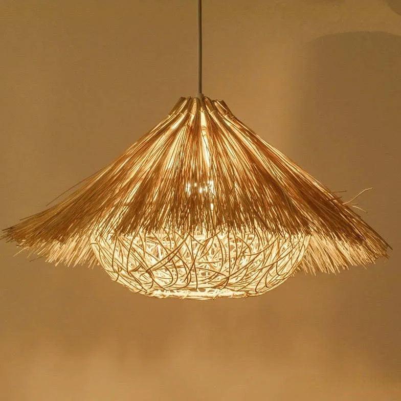 Umbrella Cover Dining Room Rattan Pendant Light - Clowas