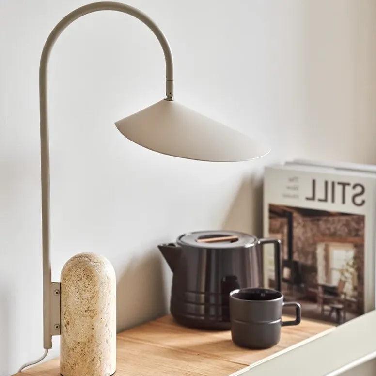 Minimalist Black Curved Desk Lamp for Reading