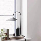 Minimalist Black Curved Desk Lamp for Reading
