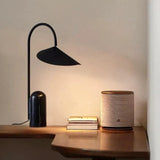 Minimalist Black Curved Desk Lamp for Reading