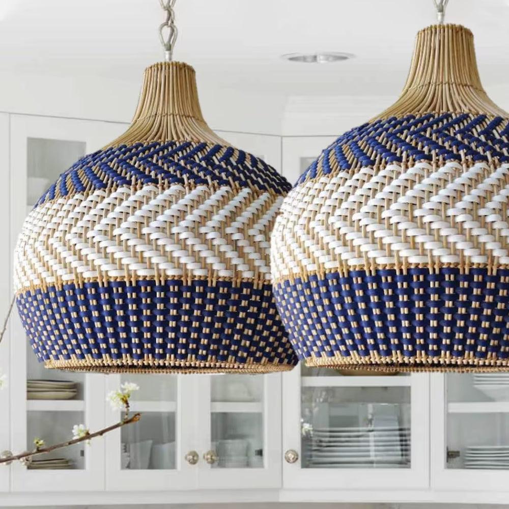 Rattan Dome Pendant Light for Dining Room