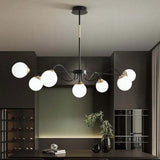 Streamlined Black Frame Living Room Sphere Chandelier - Clowas