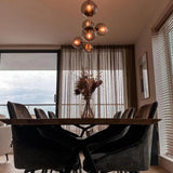 Nordic Long Glass Globe Pendant Light with Bubble Glass