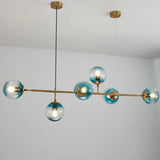 Nordic Long Glass Globe Pendant Light with Bubble Glass