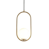 Minimalist Oval Glass White Ball Pendant Light