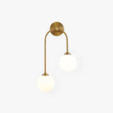 Brass Wall Lighting with Double Globe Design