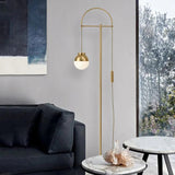 Glass Globe Floor Lamp with Contemporary Gold Finish