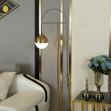 Glass Globe Floor Lamp with Contemporary Gold Finish