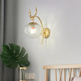 Wall Glass Light Sconces with Modern Antler Design