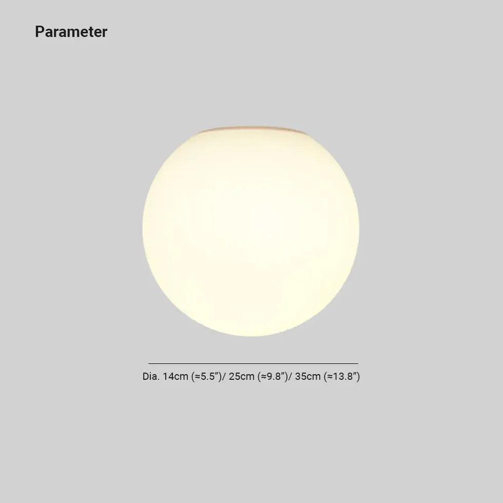 White Spherical Glass Hallway Ceiling Light - Clowas