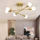 Multi-Arm Structure Gold Modern Ceiling Light - Clowas