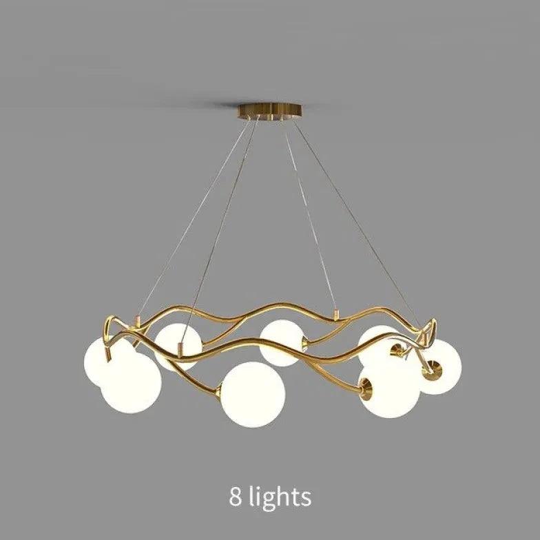 Contemporary Glass Chandeliers with Ring Design