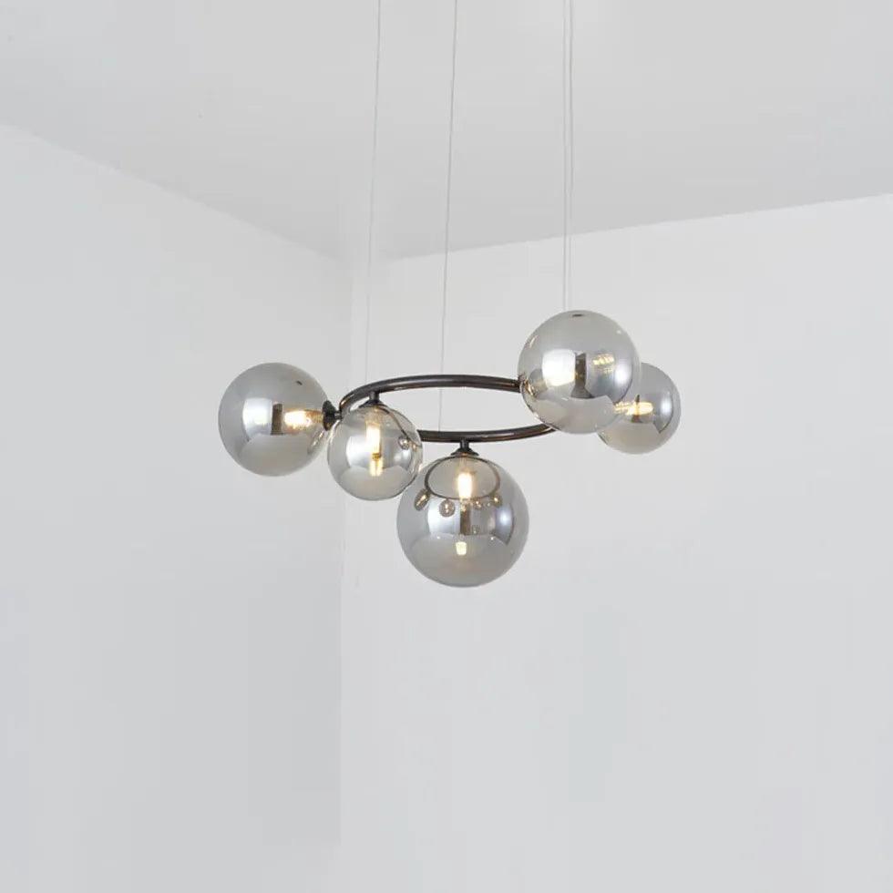 Modern Sphere Pendant Light with Grey Glass