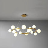 Golden Circle Modern Glass Sphere Pendant Light - Clowas