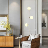 Minimalist Modern White Glass Ball Floor Lamp for Living Room