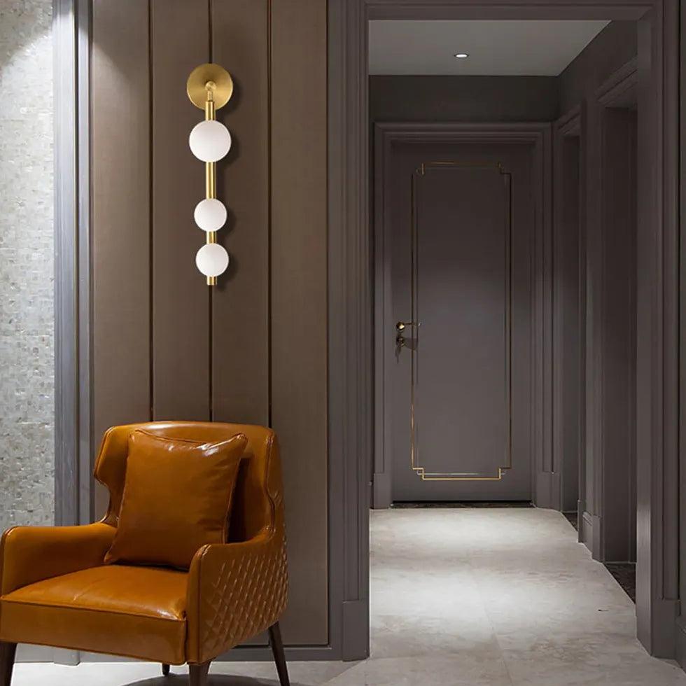 Glass and Brass Wall Lights for Hotel Luxury