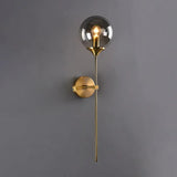 Modern Gold Globe Smoke Glass Wall Lights