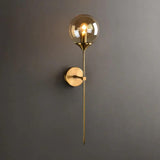 Modern Gold Globe Smoke Glass Wall Lights