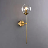Modern Gold Globe Smoke Glass Wall Lights