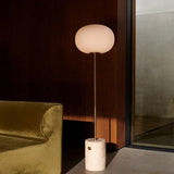Glass Floor Lamp with Modern Marble Base