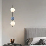 Modern Pendant Light with Creamy Round Ball Design For Bedroom