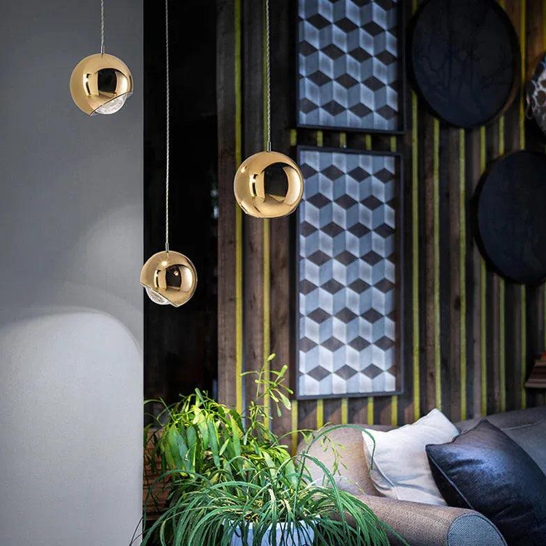 Luxury Metal Glass Globe Pendant Living Room Lights