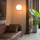 Glass White Globe Statement Floor Lamps for Living Room