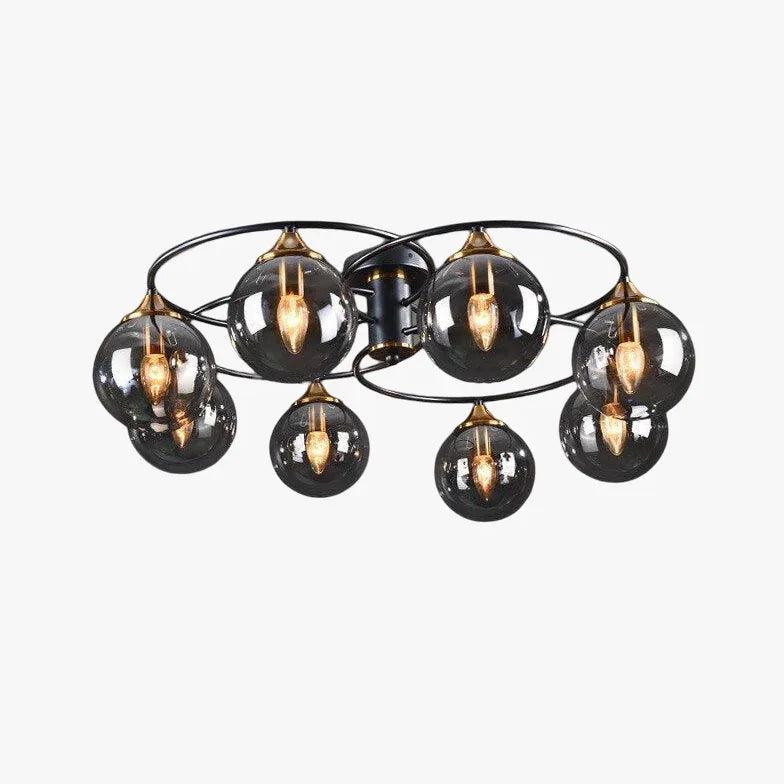Smoked Industrial Glass Flush Ceiling Lights - Clowas