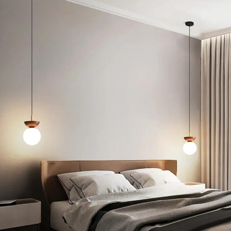 White Glass Globe Corridor Ceiling Light - Clowas