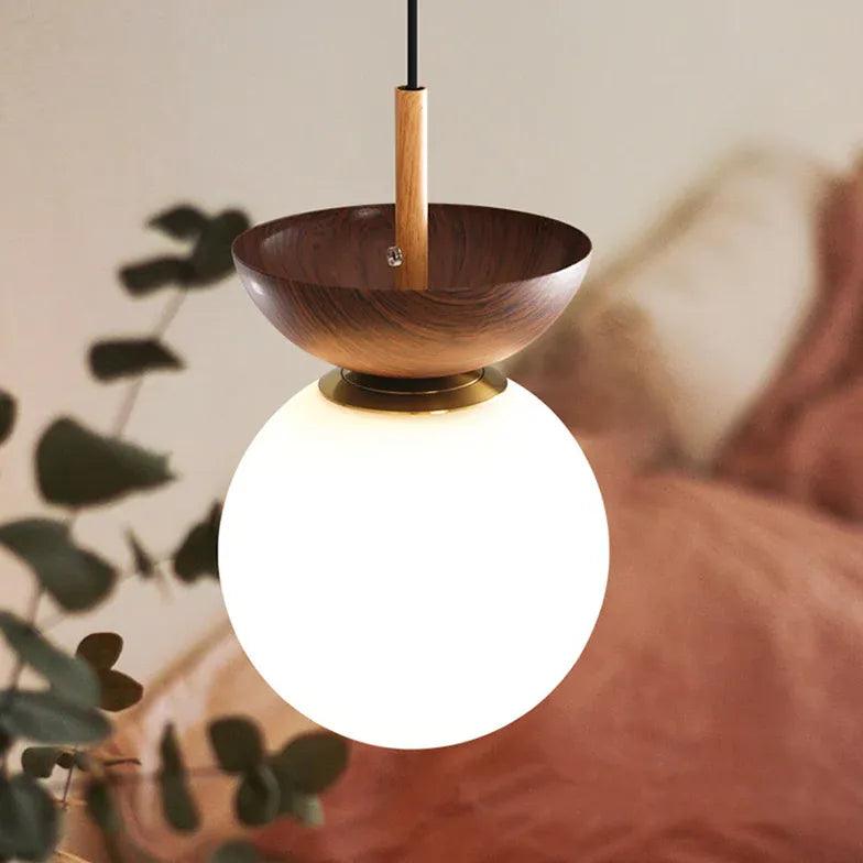 White Glass Globe Corridor Ceiling Light - Clowas