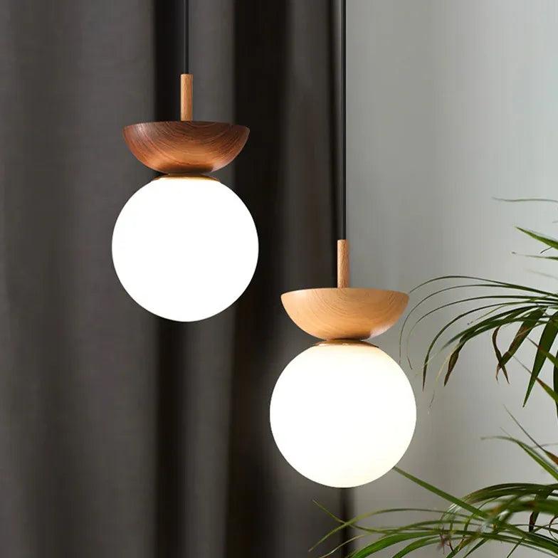 White Glass Globe Corridor Ceiling Light - Clowas