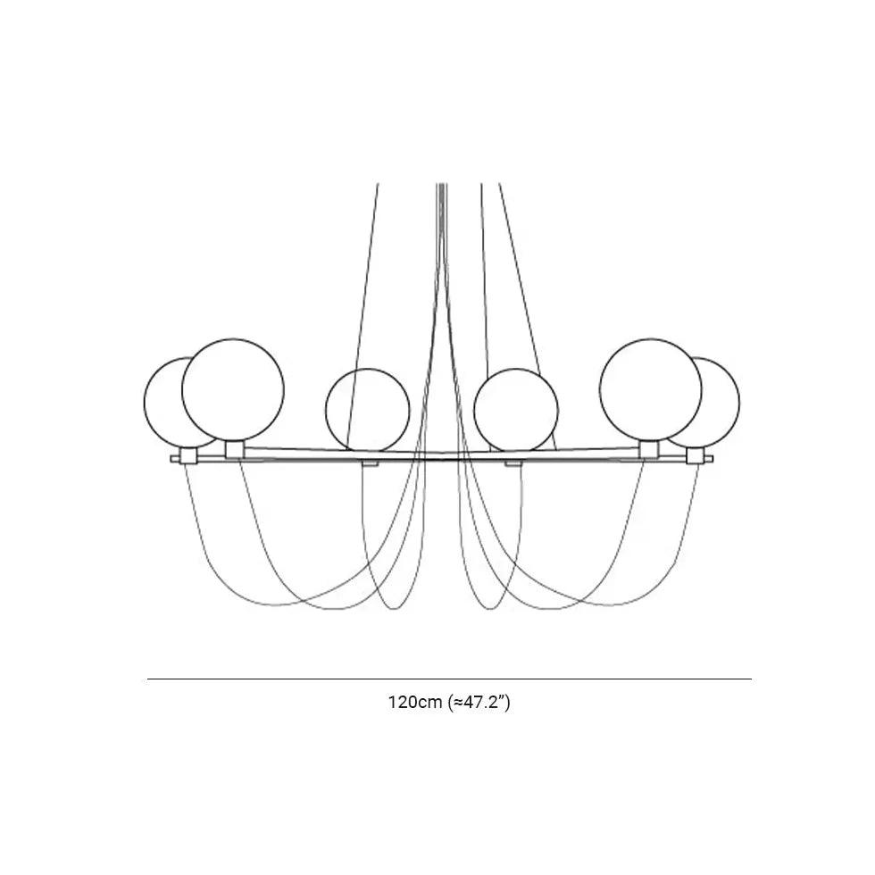 Black Metal Frame Gray Glass Ball Chandelier - Clowas