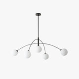 Modern Iron Chandelier with Glass Globes for Living Room