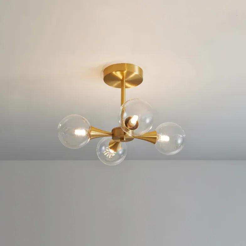Luxury Brass White Glass Molecular Pendant Light