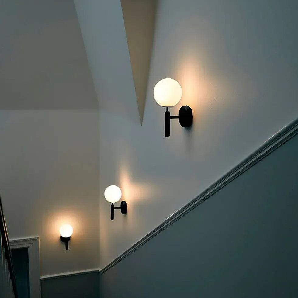 Minimalist Glass Globe Stair Wall Lights