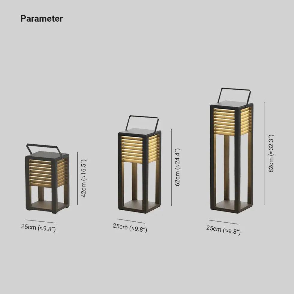 Venetian Blinds Cuboid Outdoor Floor Lamps - Clowas